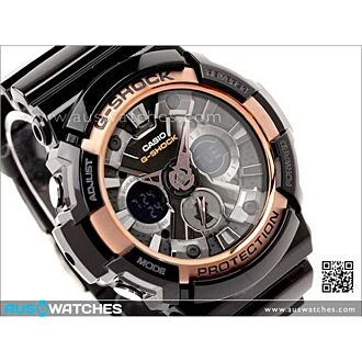 Casio G-Shock Analog Digital Rose Gold World Time Watch GA-200RG-1A.GA200RG