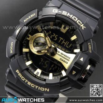 Casio G-Shock 200M Analog Digital Black Gold Sport Watch GA-400GB-1A9, GA400GB