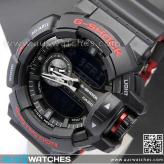 Casio G-Shock 200M Analog Digital Black & Red Sport Watch GA-400HR-1A, GA400HR