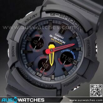 Casio G-Shock Solar Matte Black And Orange Watch GAS-100BR-1A, GAS100BR