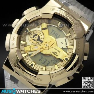 Casio G-Shock Metal Covered GOLD Clear Semi-Transparent Watch GM-110SG-9A, GM110SG