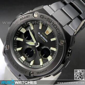 Casio G-Shock G-STEEL Analog Digital Solar All Black Sport Watch GST-S130BD-1A, GSTS130BD