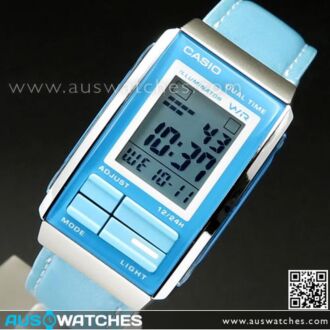 Casio Futurist Blue Leather Band Alarm Digital Watch LA-201WBL-2A, LA201WBL