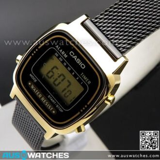 Casio Vintage Digital Mesh Band Ladies Watch LA670WEMB-1, LA670WEMB