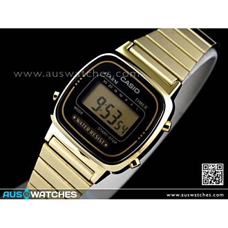 Casio Retro Gold Tone Digital Ladies Watches LA670WGA-1DF