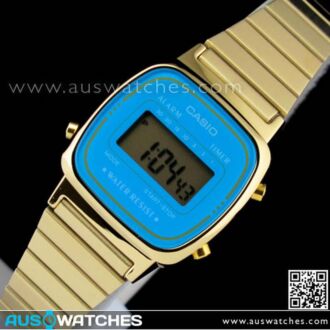 Casio Retro Gold Tone Digital Ladies Watches LA670WGA-2DF, LA670WGA