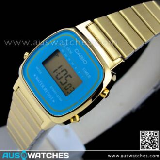 Casio Retro Gold Tone Digital Ladies Watches LA670WGA-2DF, LA670WGA