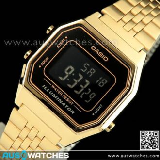 Casio Retro Gold Tone Digital Ladies WatchesLA680WGA-1B, LA680WGA