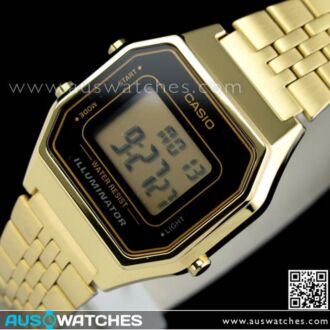 Casio Retro Gold Tone Digital Ladies Watches LA680WGA-1DF, LA680WGA