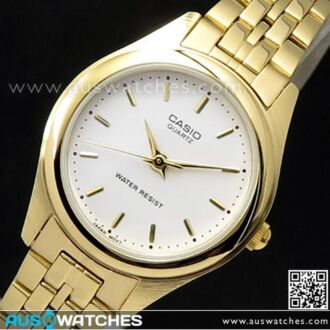 Casio Quartz Gold Plated Stainless Steel Ladies Watch LTP-1129N-7A, LTP1129N