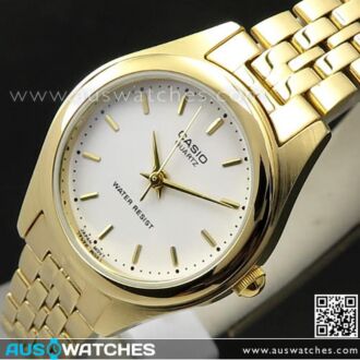 Casio Quartz Gold Plated Stainless Steel Ladies Watch LTP-1129N-7A, LTP1129N