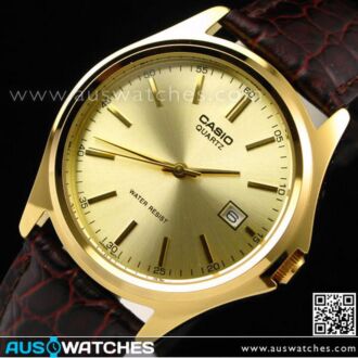 Casio Men's Watches Fashion Leather Gold MTP-1183Q-9A