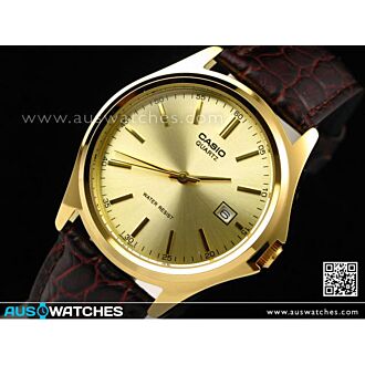 Casio Men's Watches Fashion Leather Gold MTP-1183Q-9A