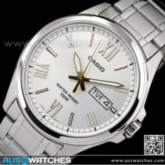 Casio Day Date Silver Gold Mens Watch MTP-1377D-7AV, MTP1377D
