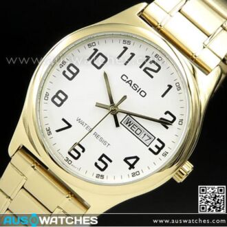 Casio Quartz Day Date Gold Mens Watch MTP-V003G-7B, MTPV003G