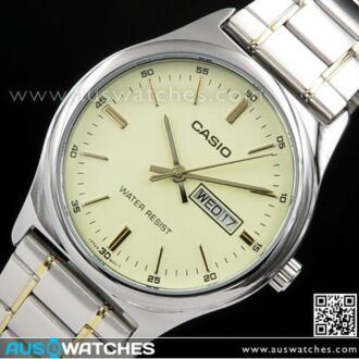 Casio Quartz Day Date Two Tone Mens Watch MTP-V003SG-9A, MTPV003SG