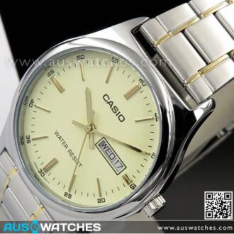 Casio Quartz Day Date Two Tone Mens Watch MTP-V003SG-9A, MTPV003SG