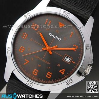 Casio Military Fabric Strap Mens Watch MTP-V008B-1B. MTPV008B