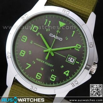 Casio Military Fabric Strap Mens Watch MTP-V008B-3B. MTPV008B