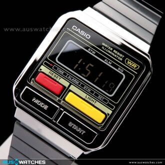 Casio Retro-Inspired Grey Ion Plated Digital Watch A120WEGG-1B