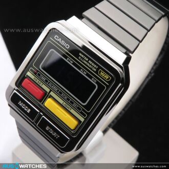 Casio Retro-Inspired Grey Ion Plated Digital Watch A120WEGG-1B