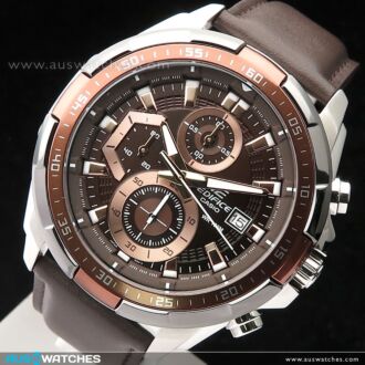 Casio Edifice Chronograph Genuine Leather Band Mens Watches EFR-539L-7C, EFR539L