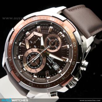 Casio Edifice Chronograph Genuine Leather Band Mens Watches EFR-539L-7C, EFR539L