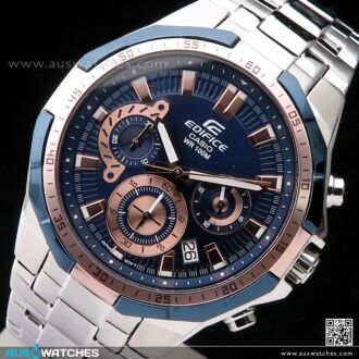 Casio Edifice Blue Gold 100M Sport Watch EFR-554D-2AV, EFR554D