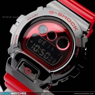 Casio G-Shock Black Red Stainless Steel Case Sport Watch GM-6900B-4, GM6900B