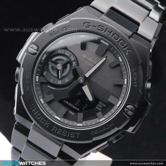 Casio G-Shock G-Steel All Black Bluetooth Solar Mens Watch GST-B500BD-1A, GSTB500BD