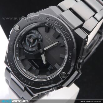 Casio G-Shock G-Steel All Black Bluetooth Solar Mens Watch GST-B500BD-1A, GSTB500BD