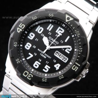Casio Men's Diver Style Quartz Watch with Stainless Steel MRW-200HD-1B