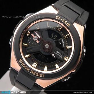 Casio Baby-G G-MS Black x Rose Gold Ladies Watch MSG-400G-1A1, MSG400G