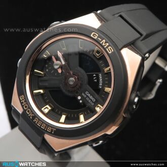 Casio Baby-G G-MS Black x Rose Gold Ladies Watch MSG-400G-1A1, MSG400G