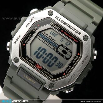 Casio 10 Year Battery 100M 5 Alarms Digital Watch MWD-110H-3A, MWD110H