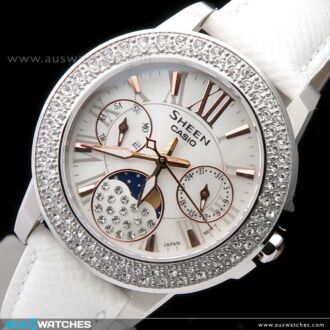 Casio Sheen SWAROVSKI Cruise Line Moon Phase Ladies Watch SHE-3506L-7A, SHE3506L