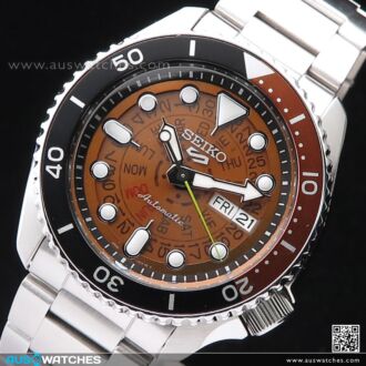 Seiko 5 Sports Brown Skeleton Dial Automatic Watch SRPJ47K1