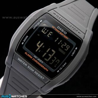 Casio Bold Display LED Sporty Digital Watch W-201-1BV, W201