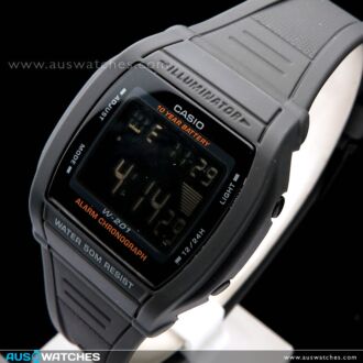 Casio Bold Display LED Sporty Digital Watch W-201-1BV, W201