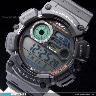 Casio Digital Moon Phase Fishing Level Sport Watch WS-1500H-1AV, WS1500H