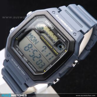 Casio Digital 10-Year Battery 100M Resin Band Watch WS-1600H-2A, WS1600H