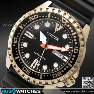 Citizen Automatic 100m Rubber Strap Rose Gold Sport Watch NH8383-17E