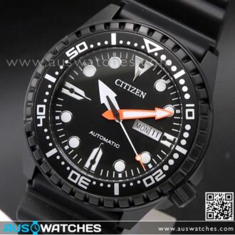 Citizen Automatic 100m Rubber Strap Black Out Sport Watch NH8385-11E