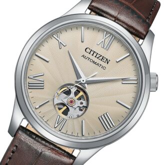 Citizen Automatic Open Heart Leather Strap Mens Watch NH9130-17A