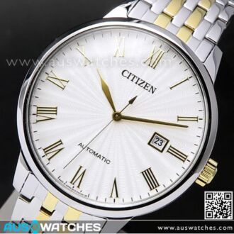 Citizen Mechanical Automatic Sapphire Two Tone Mens Dress Watch NJ0084-59A