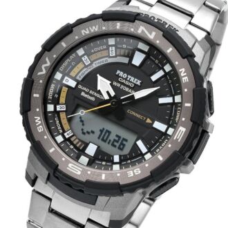 Casio ProTrek Quad Sensor Fishing Timer Bluetooth Titanium Band Watch PRT-B70T-7