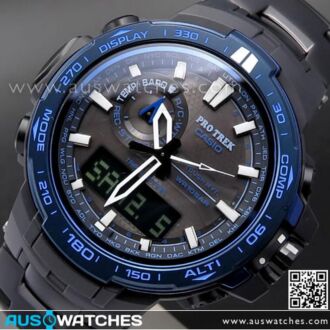 Casio ProTrek Blue Moment Sapphire Solar Multiband 6 Titanium Watch PRW-6000SYT-1, PRW6000SYT