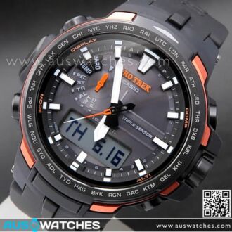 Casio ProTrek Solar MULTIBAND 6 Triple Sensor Carbon fiber Band Sport Watch PRW-6100Y-1, PRW6100Y