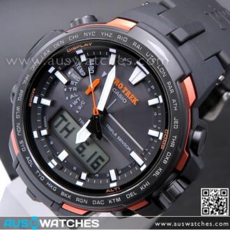 Casio ProTrek Solar MULTIBAND 6 Triple Sensor Carbon fiber Band Sport Watch PRW-6100Y-1, PRW6100Y