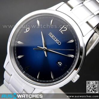 SEIKO Quartz Blue Dial Stainless Steel Mens Watch SGEH89P1